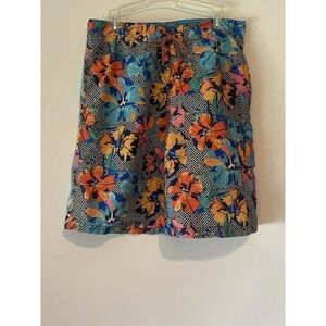 Broken Threads Surf Mens Size Large Swim Trunk Shorts Hawaiian Floral Print